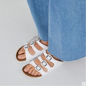 NEW BIRKENSTOCK Florida Birko-Flor White Multi-Strap Sandals (with original box)